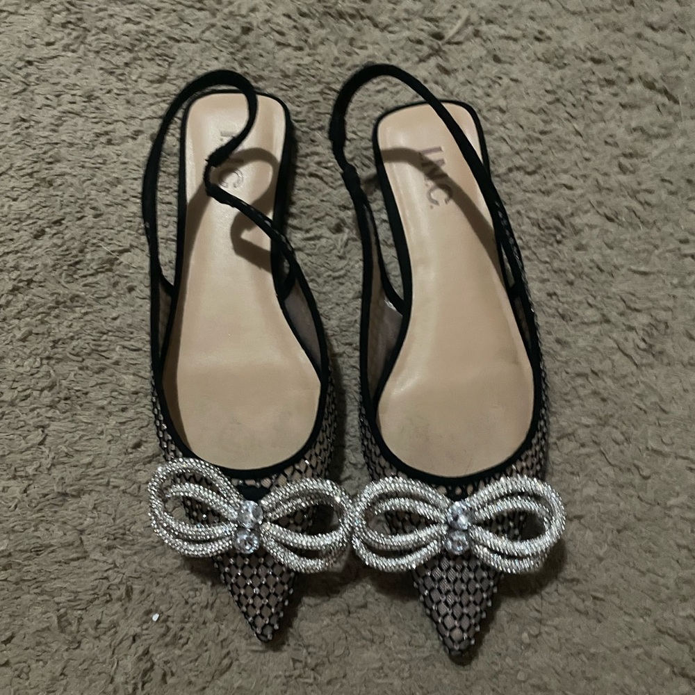 I.N.C. Pointed Toe Sling back Bow Flats